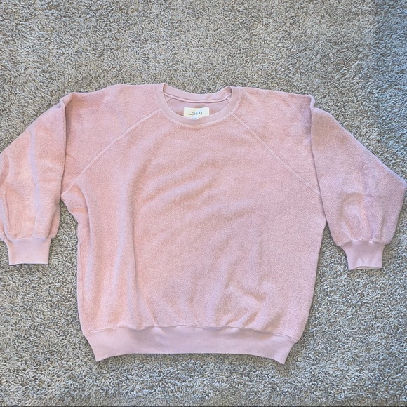 THE GREAT. Tops - The GREAT. 3/4 Sleeve Sweatshirt Oversized Puff Distressed Rose Size 2 Medium